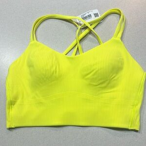 NWT Lululemon - Like a Cloud Long-Line Bra B/C Ribbed - Size 6 - Electric Lemon